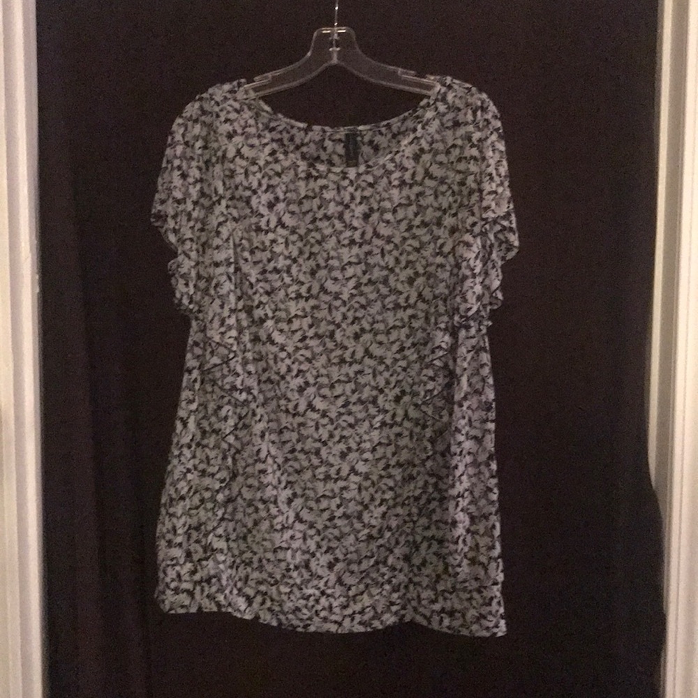 Black and white sheer top